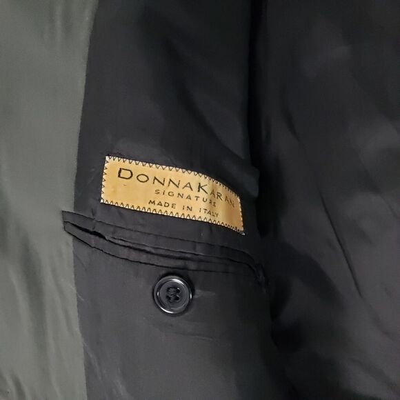 VINTAGE Donna Karen Jacket Coat Mens‎ 42 Gray Wool Suit Jacket Sport Coat Italy - Picture 9 of 16